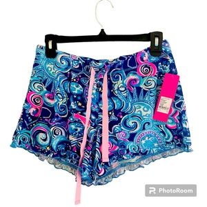 Lily Pulitzer Ruffle Knit Pj Lounge Shorts Cosmic Kismet Size Small NWT